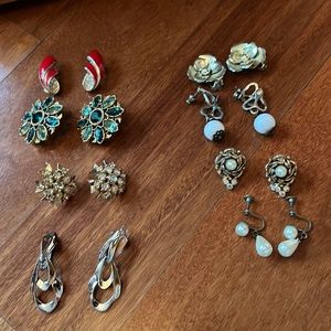 Vintage clip on earrings bundle 8 pair
